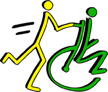 Rollstuihl mit  Hilfsperson